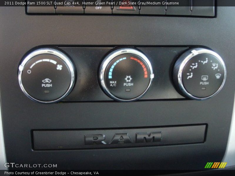 Hunter Green Pearl / Dark Slate Gray/Medium Graystone 2011 Dodge Ram 1500 SLT Quad Cab 4x4