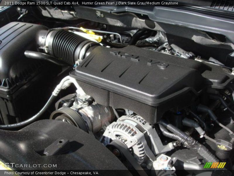 Hunter Green Pearl / Dark Slate Gray/Medium Graystone 2011 Dodge Ram 1500 SLT Quad Cab 4x4