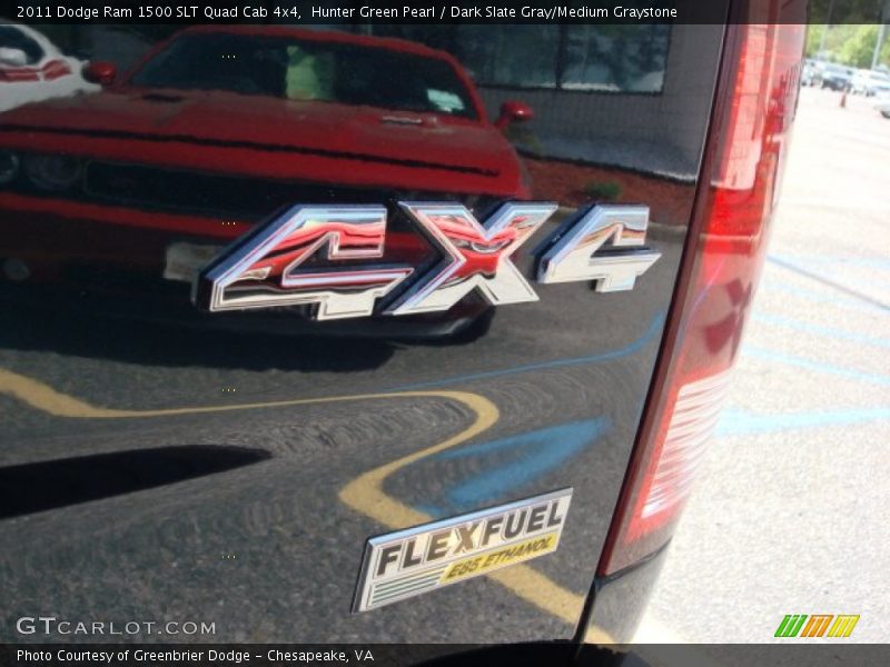 Hunter Green Pearl / Dark Slate Gray/Medium Graystone 2011 Dodge Ram 1500 SLT Quad Cab 4x4