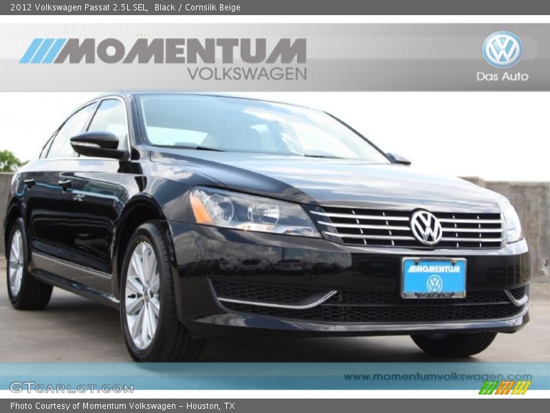 Black / Cornsilk Beige 2012 Volkswagen Passat 2.5L SEL