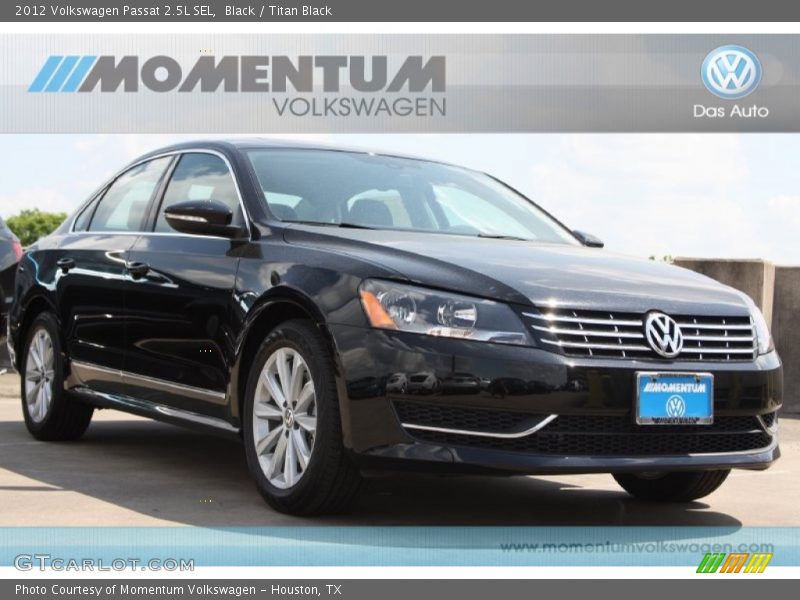 Black / Titan Black 2012 Volkswagen Passat 2.5L SEL
