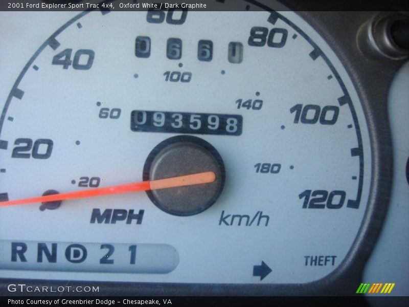 Oxford White / Dark Graphite 2001 Ford Explorer Sport Trac 4x4
