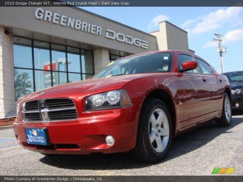 Inferno Red Crystal Pearl / Dark Slate Gray 2010 Dodge Charger SXT