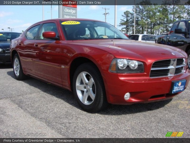 Inferno Red Crystal Pearl / Dark Slate Gray 2010 Dodge Charger SXT