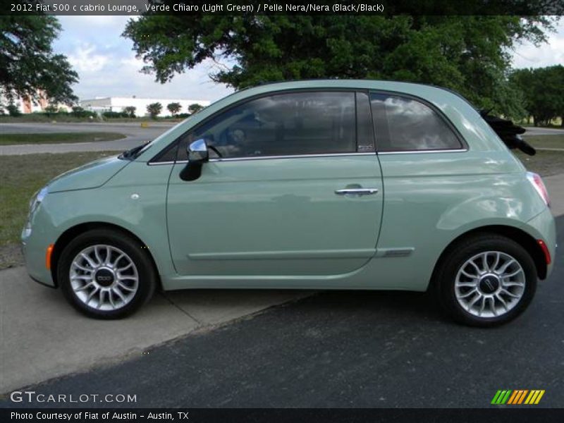 Verde Chiaro (Light Green) / Pelle Nera/Nera (Black/Black) 2012 Fiat 500 c cabrio Lounge
