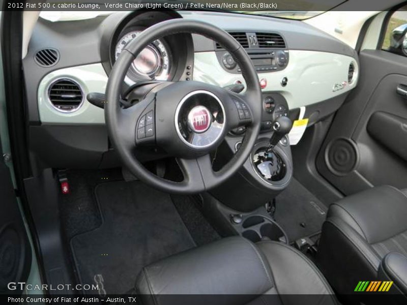 Verde Chiaro (Light Green) / Pelle Nera/Nera (Black/Black) 2012 Fiat 500 c cabrio Lounge