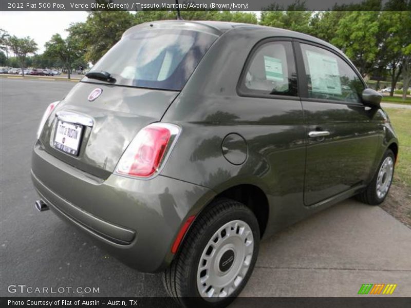 Verde Oliva (Green) / Tessuto Marrone/Avorio (Brown/Ivory) 2012 Fiat 500 Pop