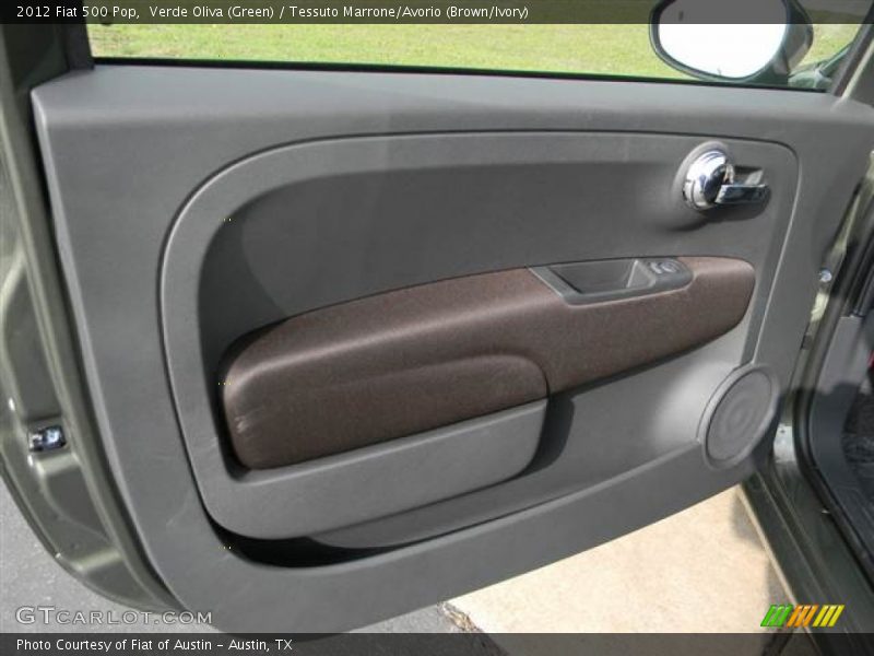 Verde Oliva (Green) / Tessuto Marrone/Avorio (Brown/Ivory) 2012 Fiat 500 Pop