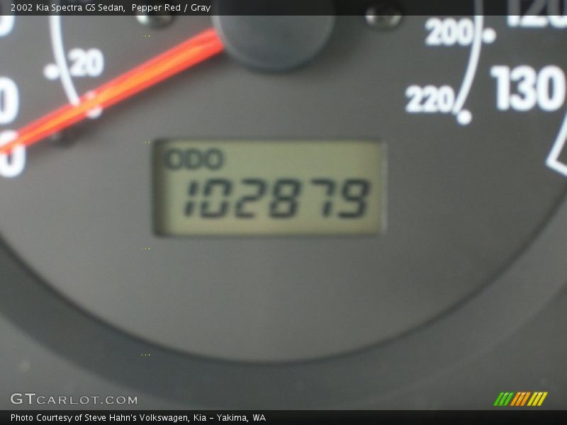 Pepper Red / Gray 2002 Kia Spectra GS Sedan