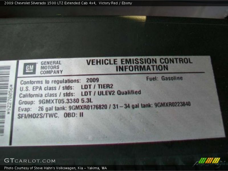 Victory Red / Ebony 2009 Chevrolet Silverado 1500 LTZ Extended Cab 4x4