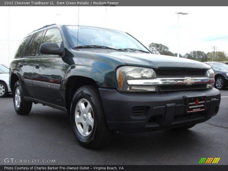 Dark Green Metallic / Medium Pewter 2003 Chevrolet TrailBlazer LS