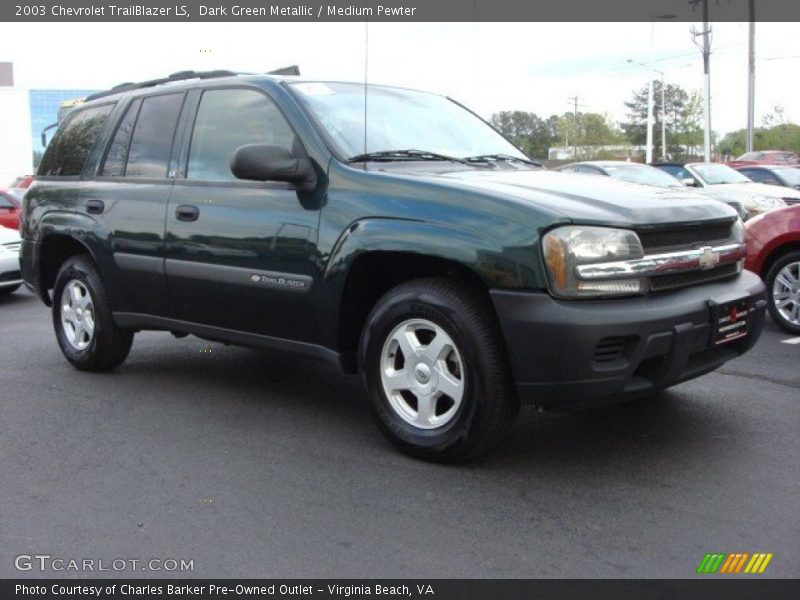 Dark Green Metallic / Medium Pewter 2003 Chevrolet TrailBlazer LS