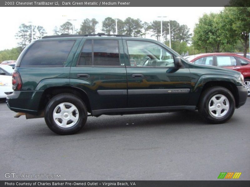 Dark Green Metallic / Medium Pewter 2003 Chevrolet TrailBlazer LS