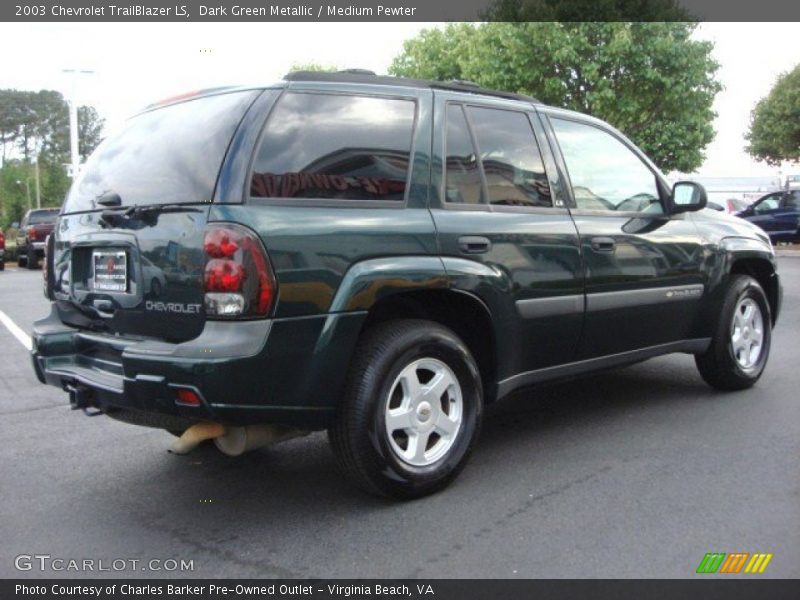 Dark Green Metallic / Medium Pewter 2003 Chevrolet TrailBlazer LS
