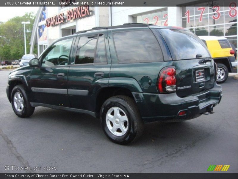 Dark Green Metallic / Medium Pewter 2003 Chevrolet TrailBlazer LS