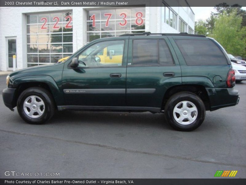 Dark Green Metallic / Medium Pewter 2003 Chevrolet TrailBlazer LS
