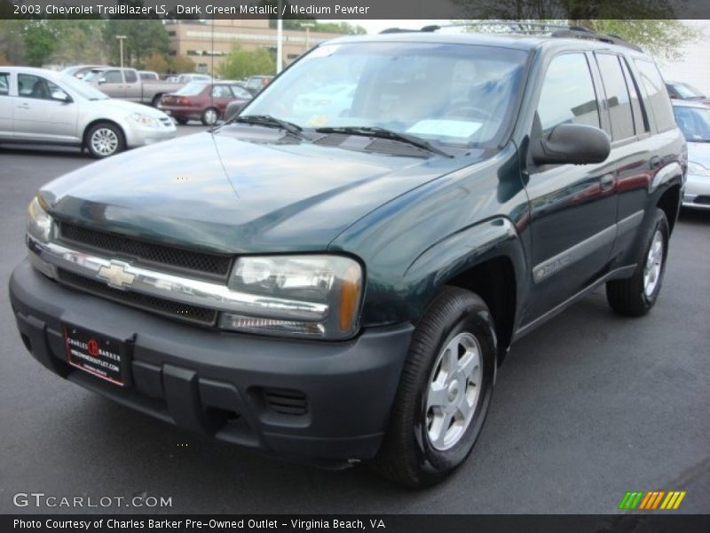Dark Green Metallic / Medium Pewter 2003 Chevrolet TrailBlazer LS