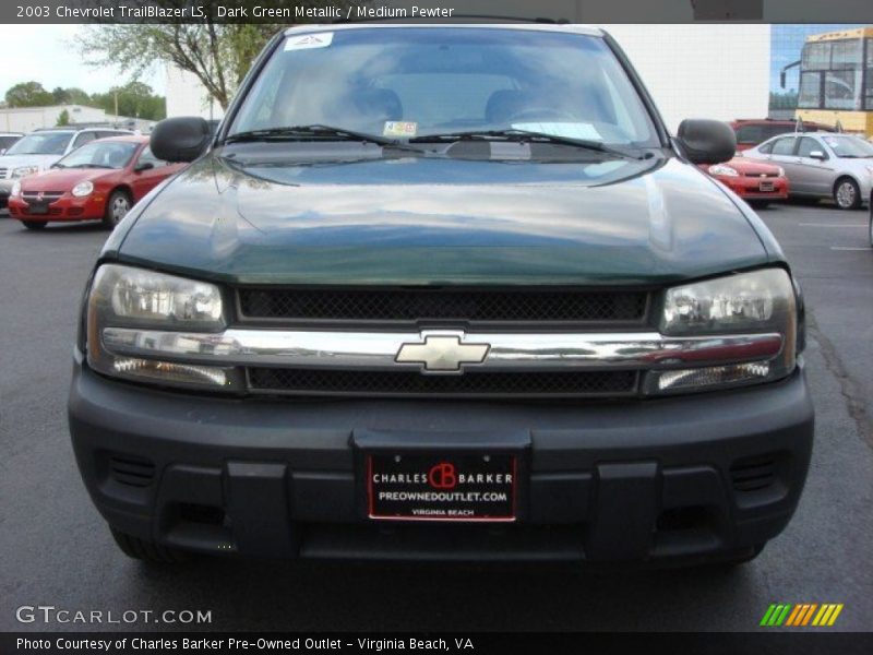 Dark Green Metallic / Medium Pewter 2003 Chevrolet TrailBlazer LS