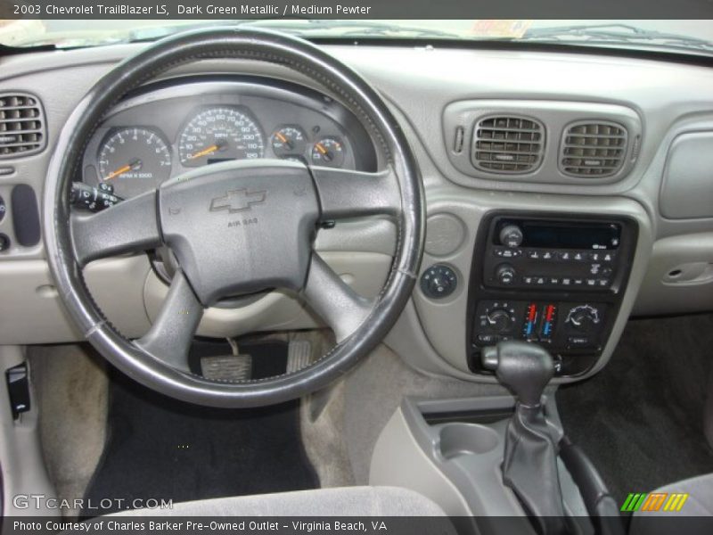 Dark Green Metallic / Medium Pewter 2003 Chevrolet TrailBlazer LS