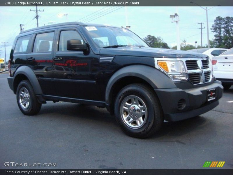 Brilliant Black Crystal Pearl / Dark Khaki/Medium Khaki 2008 Dodge Nitro SXT