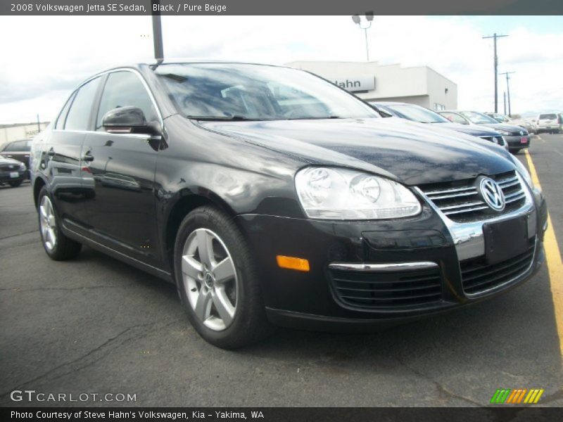 Black / Pure Beige 2008 Volkswagen Jetta SE Sedan