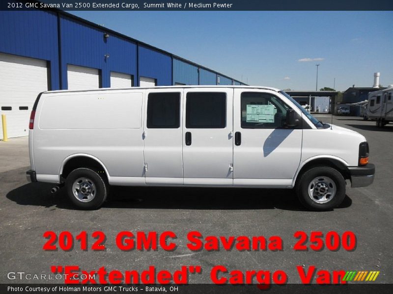 Summit White / Medium Pewter 2012 GMC Savana Van 2500 Extended Cargo