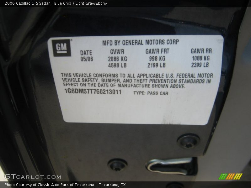 Blue Chip / Light Gray/Ebony 2006 Cadillac CTS Sedan