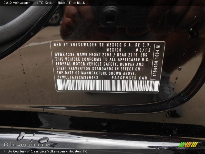 Black / Titan Black 2012 Volkswagen Jetta TDI Sedan
