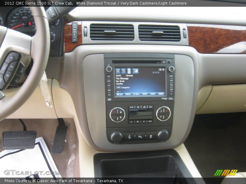 White Diamond Tricoat / Very Dark Cashmere/Light Cashmere 2012 GMC Sierra 1500 SLT Crew Cab