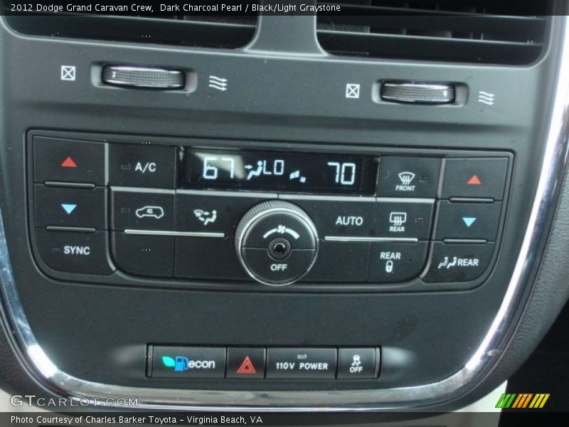 Dark Charcoal Pearl / Black/Light Graystone 2012 Dodge Grand Caravan Crew