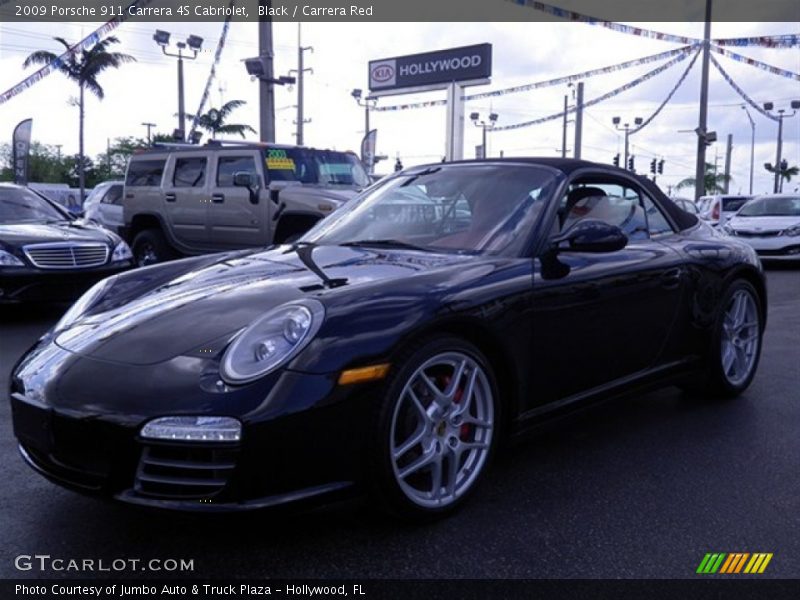 Black / Carrera Red 2009 Porsche 911 Carrera 4S Cabriolet