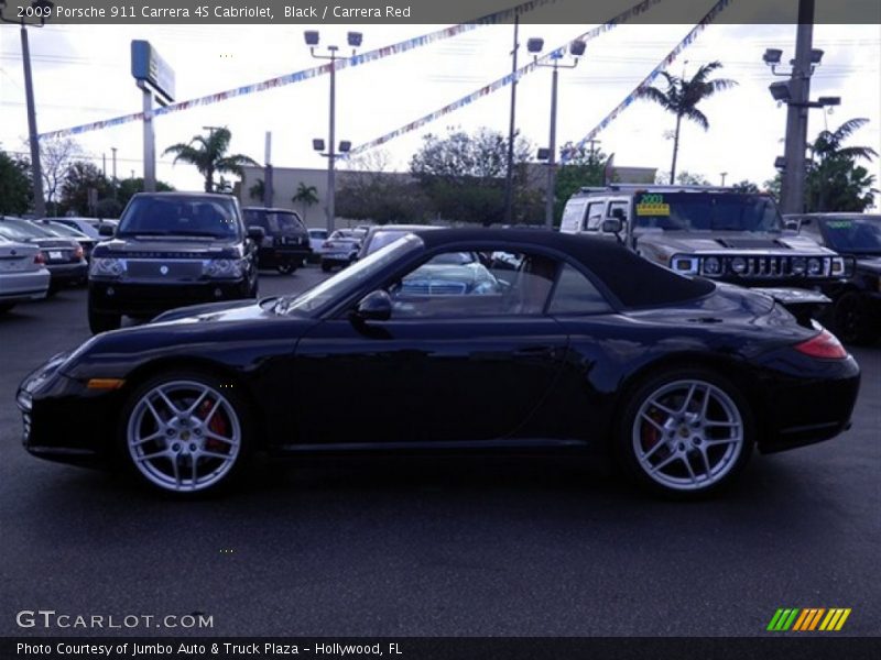 Black / Carrera Red 2009 Porsche 911 Carrera 4S Cabriolet