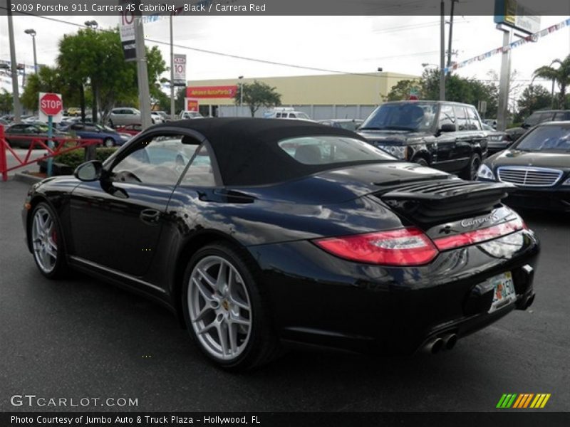 Black / Carrera Red 2009 Porsche 911 Carrera 4S Cabriolet