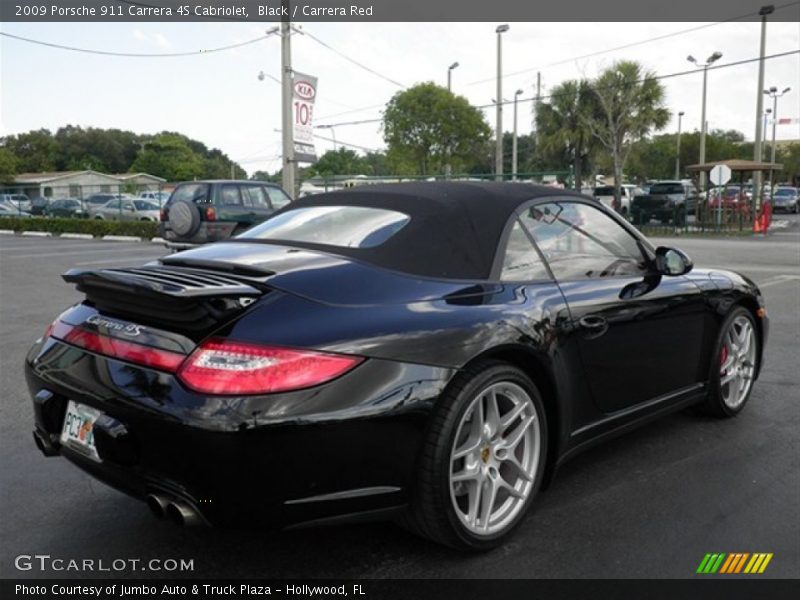 Black / Carrera Red 2009 Porsche 911 Carrera 4S Cabriolet