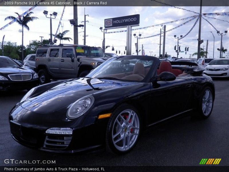 Black / Carrera Red 2009 Porsche 911 Carrera 4S Cabriolet