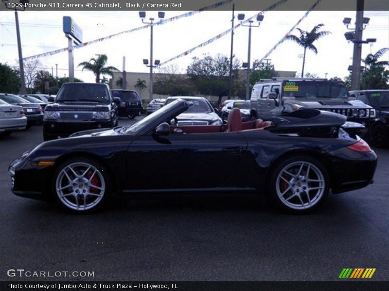 Black / Carrera Red 2009 Porsche 911 Carrera 4S Cabriolet