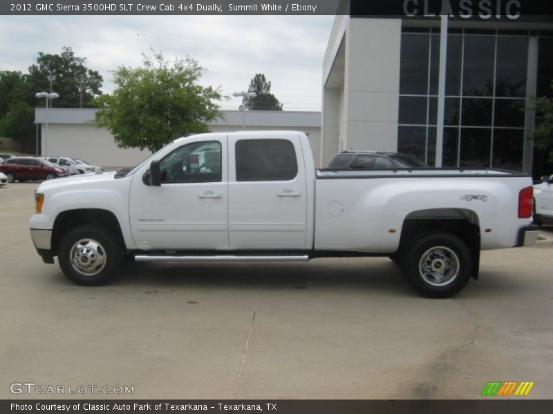 Summit White / Ebony 2012 GMC Sierra 3500HD SLT Crew Cab 4x4 Dually