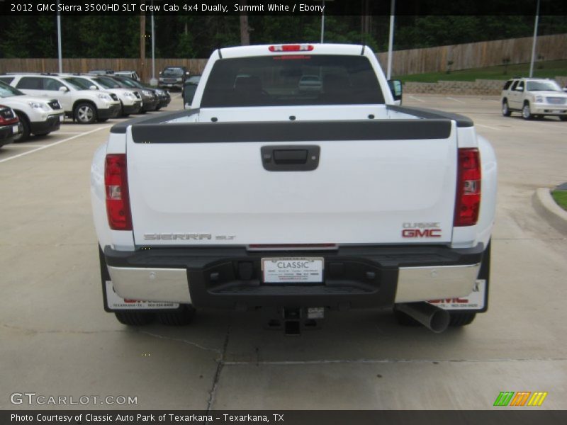 Summit White / Ebony 2012 GMC Sierra 3500HD SLT Crew Cab 4x4 Dually