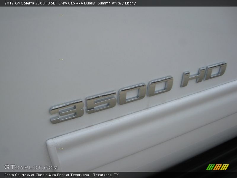 Summit White / Ebony 2012 GMC Sierra 3500HD SLT Crew Cab 4x4 Dually