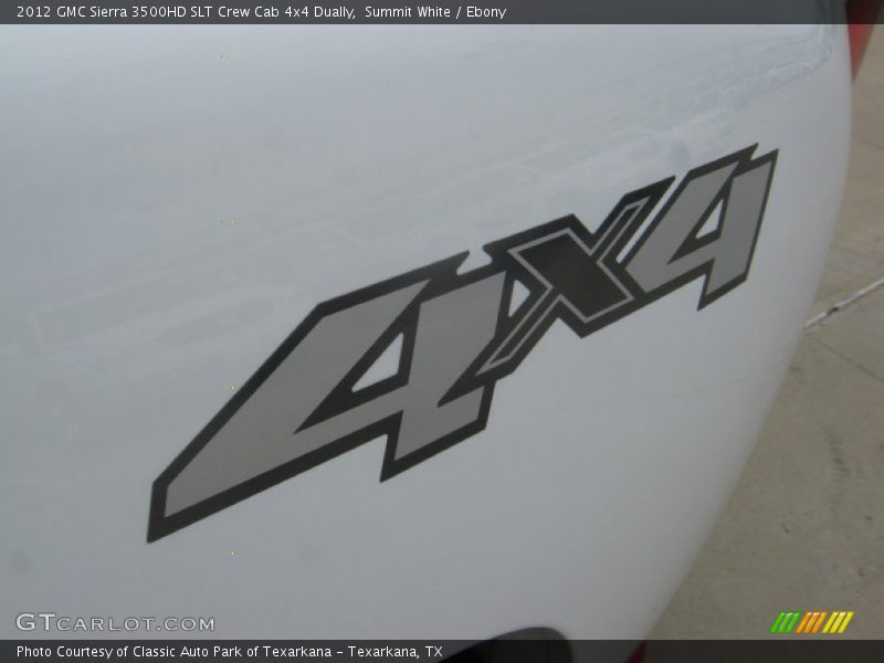Summit White / Ebony 2012 GMC Sierra 3500HD SLT Crew Cab 4x4 Dually
