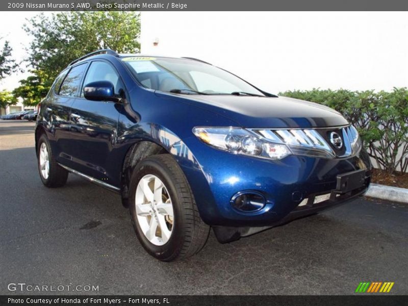 Deep Sapphire Metallic / Beige 2009 Nissan Murano S AWD