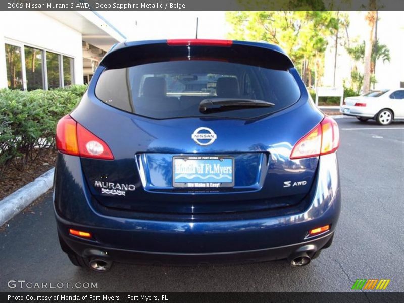 Deep Sapphire Metallic / Beige 2009 Nissan Murano S AWD