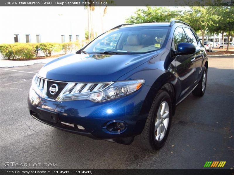 Deep Sapphire Metallic / Beige 2009 Nissan Murano S AWD
