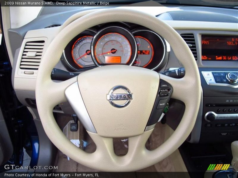 Deep Sapphire Metallic / Beige 2009 Nissan Murano S AWD