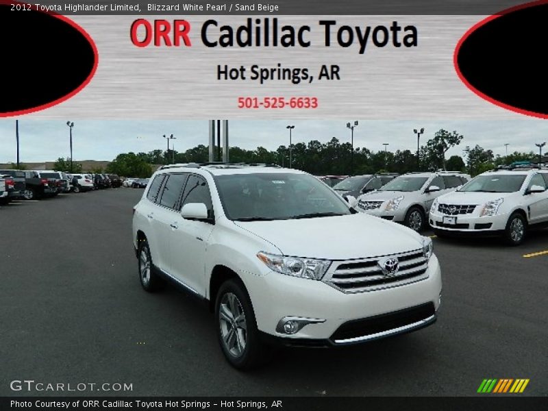 Blizzard White Pearl / Sand Beige 2012 Toyota Highlander Limited