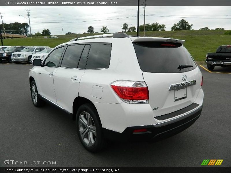 Blizzard White Pearl / Sand Beige 2012 Toyota Highlander Limited