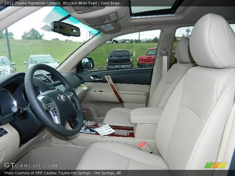 Blizzard White Pearl / Sand Beige 2012 Toyota Highlander Limited