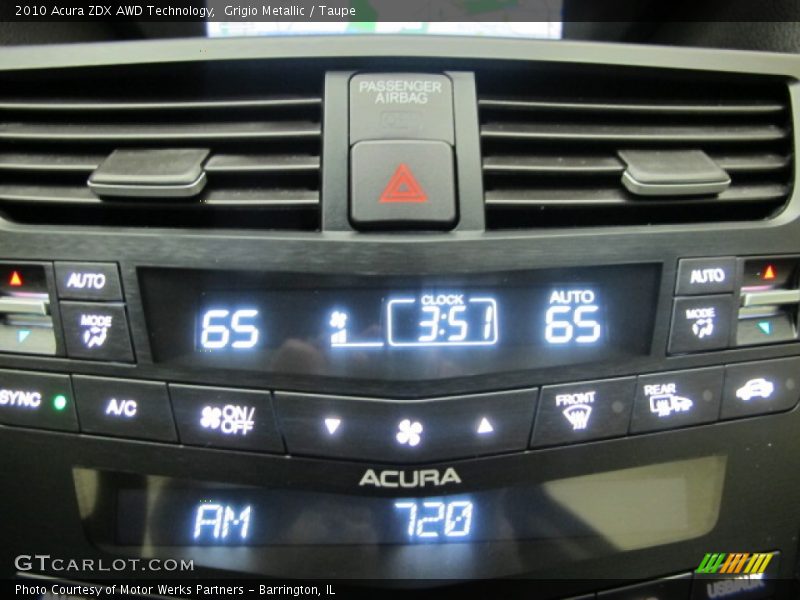 Grigio Metallic / Taupe 2010 Acura ZDX AWD Technology