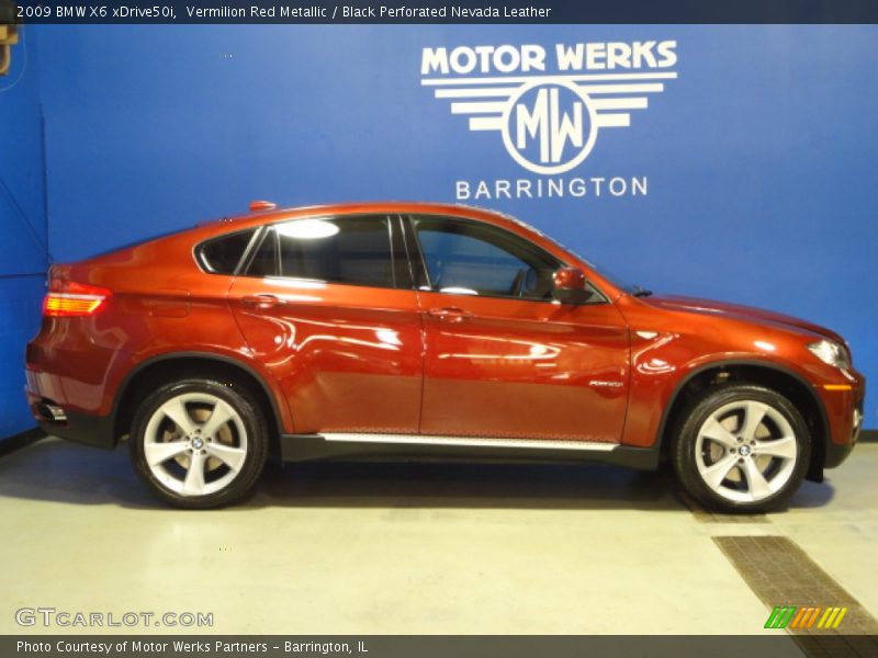 Vermilion Red Metallic / Black Perforated Nevada Leather 2009 BMW X6 xDrive50i