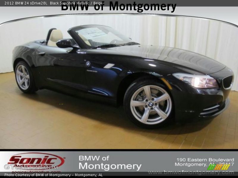 Black Sapphire Metallic / Beige 2012 BMW Z4 sDrive28i